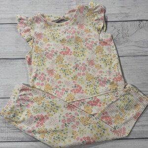 Nannette Kids Toddler Girls Floral Ribbed Knit 2 pc Set